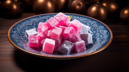 Photo of Turkish Delight as a dish in a high-end restaurantの素材