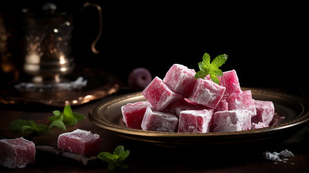 Photo of Turkish Delight as a dish in a high-end restaurantの素材