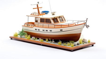 Displaying a 3D miniature Boatの素材