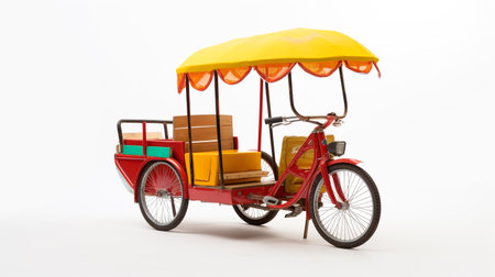 Displaying a 3D miniature Bicycle Rickshawの素材
