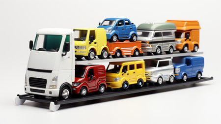 Displaying a 3D miniature Car Carrierの素材