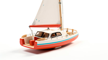 Displaying a 3D miniature Catamaranの素材