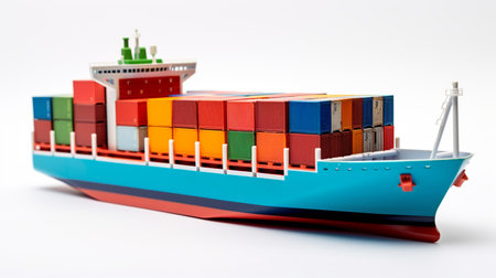 Displaying a 3D miniature Container Shipの素材