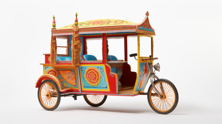 Displaying a 3D miniature Rickshawの素材