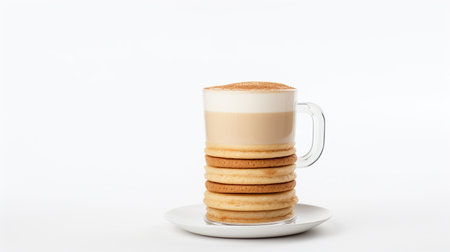 Photo of a Coffee drink isolated on flat white backgroundの素材