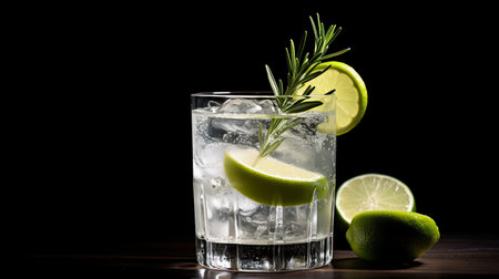 Photo of a Gin and Tonic drink isolated on flat white backgroundの素材
