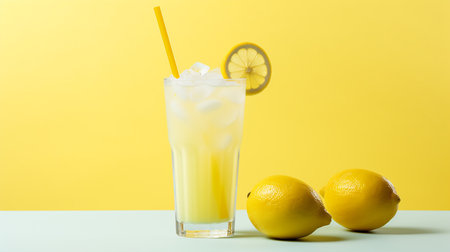 Photo of a Lemonade drink isolated on flat white backgroundの素材
