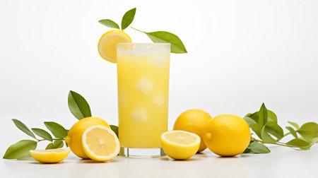 Photo of a Lemonade drink isolated on flat white backgroundの素材
