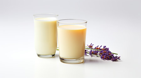Photo of a Saffron Milk isolated on flat white backgroundの素材