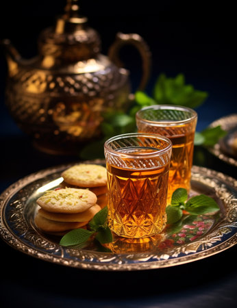 Photo of some Iraqi Masgouf drink elegantly plated on a tableの素材