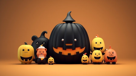 Cute object in halloween conceptの素材