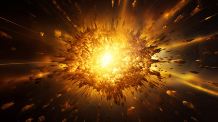 Explosion with yellow lightingの素材
