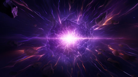 Explosion with purple lightingの素材