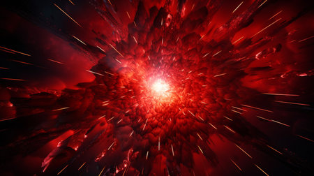 Explosion with red lightingの素材