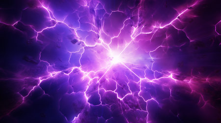 Explosion with purple lightingの素材