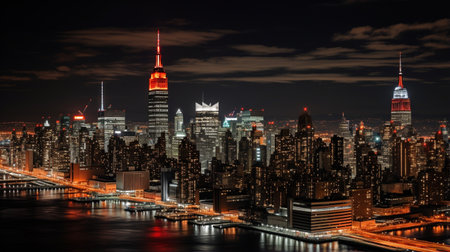 Night view of Empire State Buildingの素材