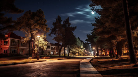Night view of Ifrane Universityの素材