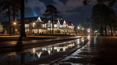 Night view of Ifrane Universityの素材