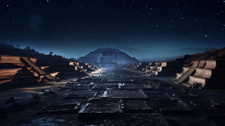 Night view of Teotihuacanの素材