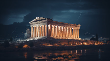 Night view of The Parthenonの素材
