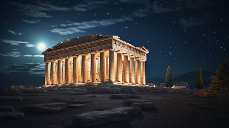 Night view of The Parthenonの素材