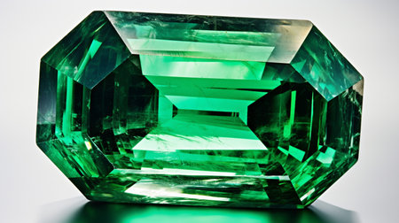 Photo of Emerald isolated on white backgroundの素材