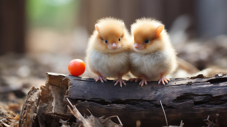 photo of heart-melting two Geese with an emphasis on expression of loveの素材