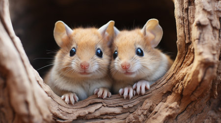 photo of heart-melting two Kangaroo Rats with an emphasis on expression of loveの素材