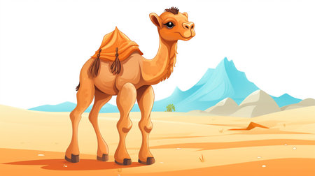 a cute little Camel in vector styleの素材