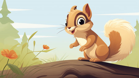 a cute little Chipmunk in vector styleの素材