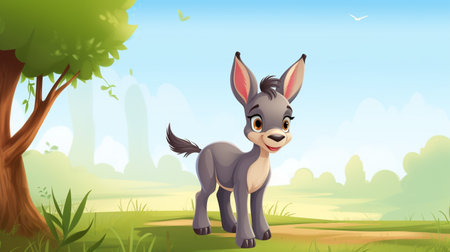 a cute little Donkey in vector styleの素材