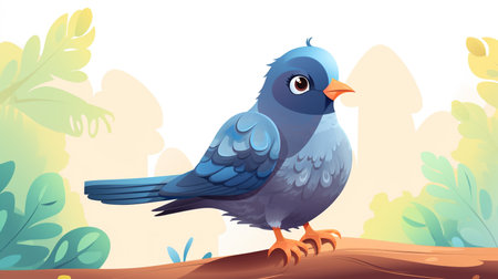 a cute little Pigeon in vector styleの素材