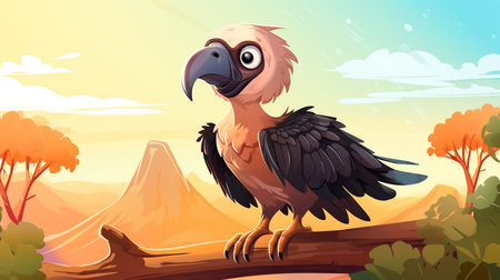 a cute little Vulture in vector styleの素材