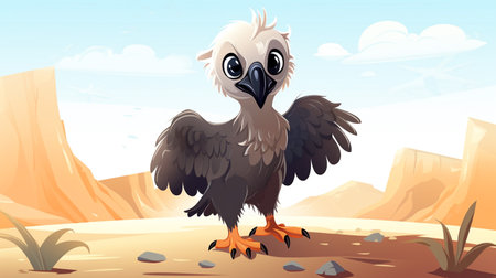 a cute little Vulture in vector styleの素材