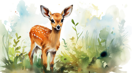 a cute little Impala in watercolor styleの素材