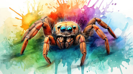 a cute little Tarantula in watercolor styleの素材