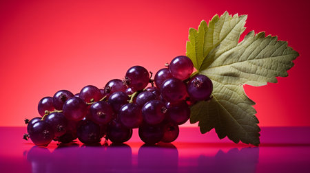 Photo of Currant fruit half against a colorful abstract backgroundの素材