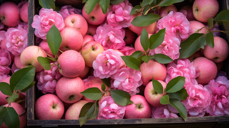 Freshly picked Rose water apple fruit from garden placed in the boxesの素材