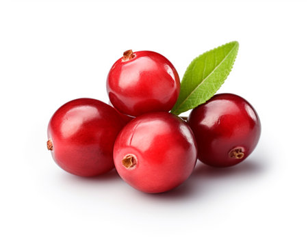 Photo of Cranberry isolated on white backgroundの素材