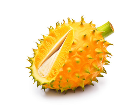 Photo of Kiwano isolated on white backgroundの素材