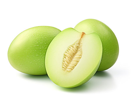 Photo of Honeydew isolated on white backgroundの素材