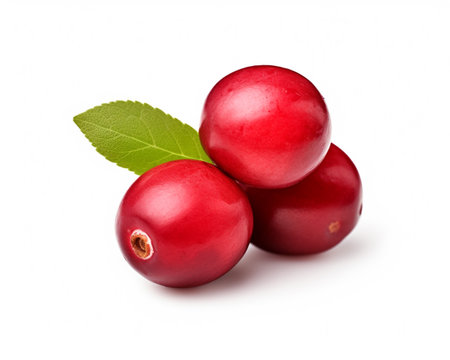 Photo of Cranberry isolated on white backgroundの素材