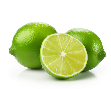 Photo of Lime isolated on white backgroundの素材