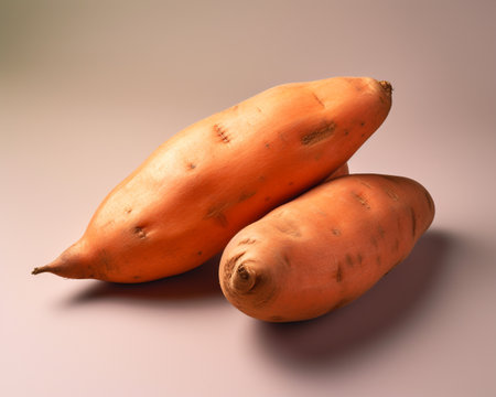Photo of Sweet potato isolated on white backgroundの素材