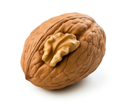 Photo of Walnut isolated on white backgroundの素材