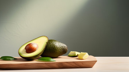 Photo of Avocado on a minimalist tableの素材