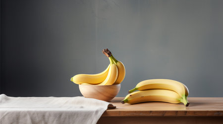 Photo of Banana on a minimalist tableの素材