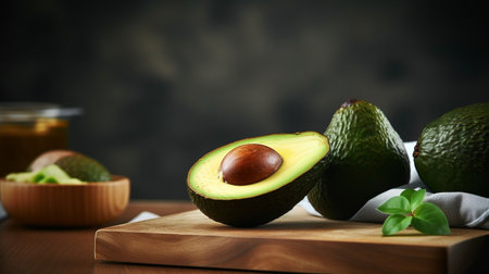 Photo of Avocado on a minimalist tableの素材
