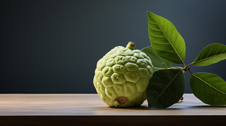 Photo of Cherimoya on a minimalist tableの素材