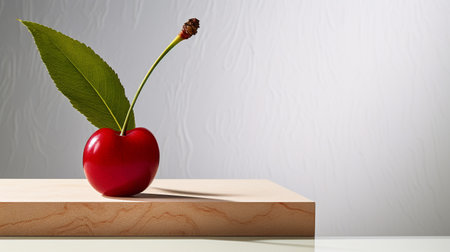 Photo of Cherry on a minimalist tableの素材